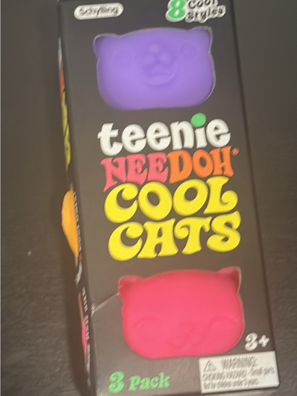 Cool Cats 3-Pack - Purple & Pink Stress Toys for Kids